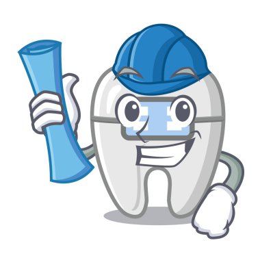 Mimar parantez karikatür ile izole