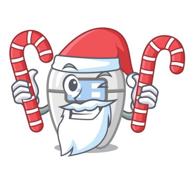 Maskot kutusunda şeker oyuncakları parantez ile Santa