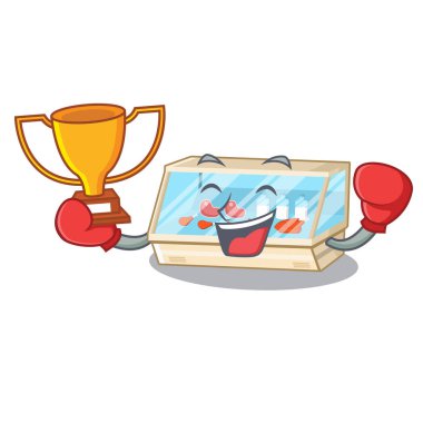 Bir karikatür boks kazanan ticaret sayacı