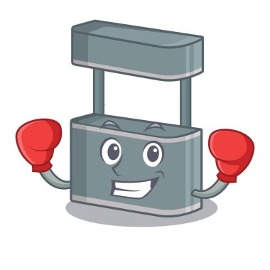 Boks ticaret standı karikatür izole