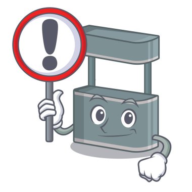 Karikatür izole işareti ticaret standı ile