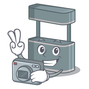 Karikatür yol kenarında Fotoğrafçı ticaret standı