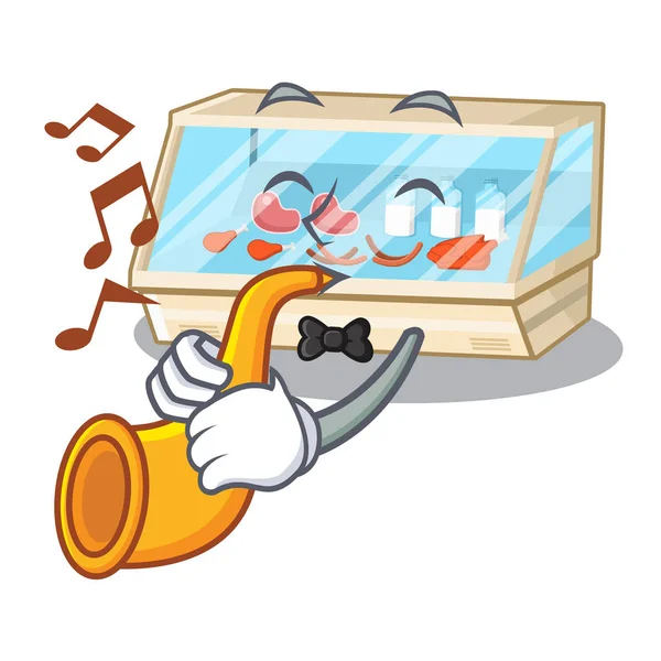 Avec comptoir de trompette isolé dans le personnage — Image vectorielle