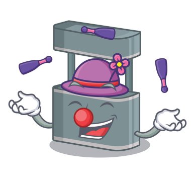 Bir maskot üzerinde hokkabazlık oyuncak ticaret standı