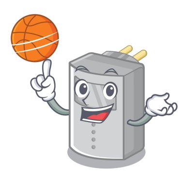 Çizgi film duvarına takılı basketbol hareket sensörüyle.