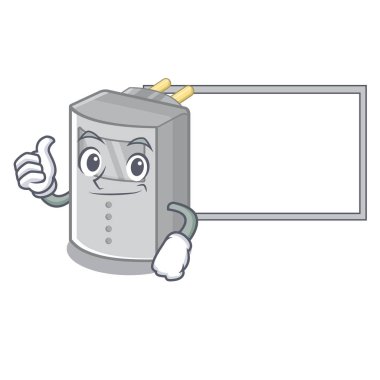 Çizgi film duvarına bağlı pano hareket sensörü ile başparmak