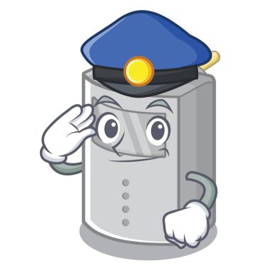 Karikatür duvarına bağlı polis hareket sensörü