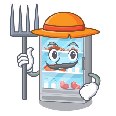 Çiftçi buzdolabı karakteri ile izole