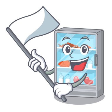 Karikatür şeklindeki bayrak oyuncak buzdolabıyla