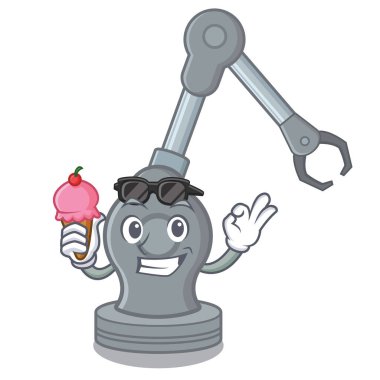 Dondurma oyuncağı robot kol makinesiyle çizgi film şeklinde