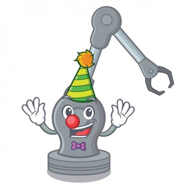 Karikatür sandalye üzerinde Palyaço robotik kol makinesi