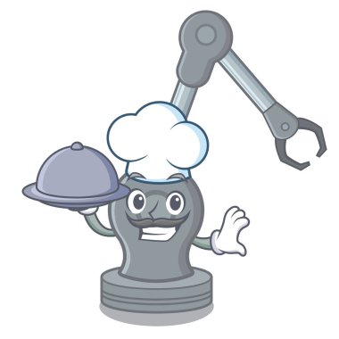 Maskot gıda robotik kol makinesi ile Şef