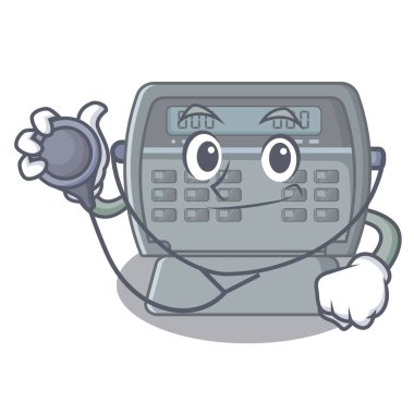 Doktor güvenlik alarmı karikatür izole