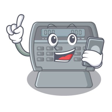 Karikatürde telefon güvenlik alarmı var.