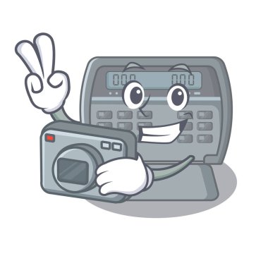 Fotoğrafçı güvenlik alarmı karakter duvarına yapışır