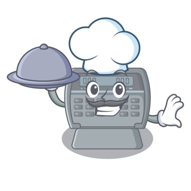 Karakter duvarında gıda güvenliği alarmı çubukları ile Şef