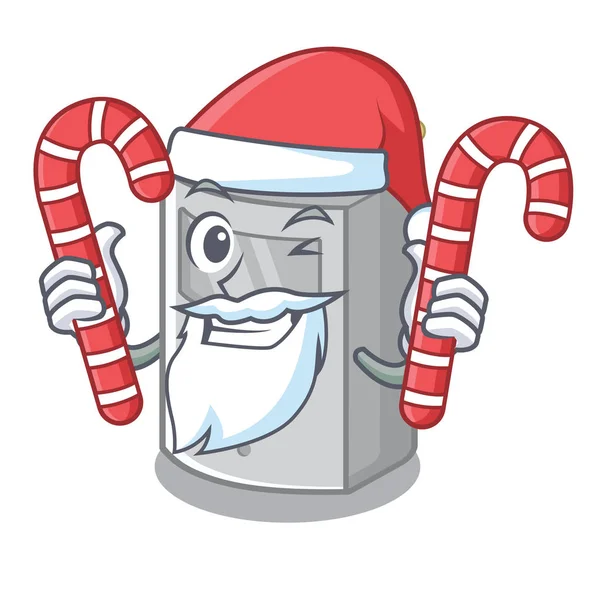 Santa con sensor de movimiento de caramelo colocado encima de la mesa de caracteres — Vector de stock