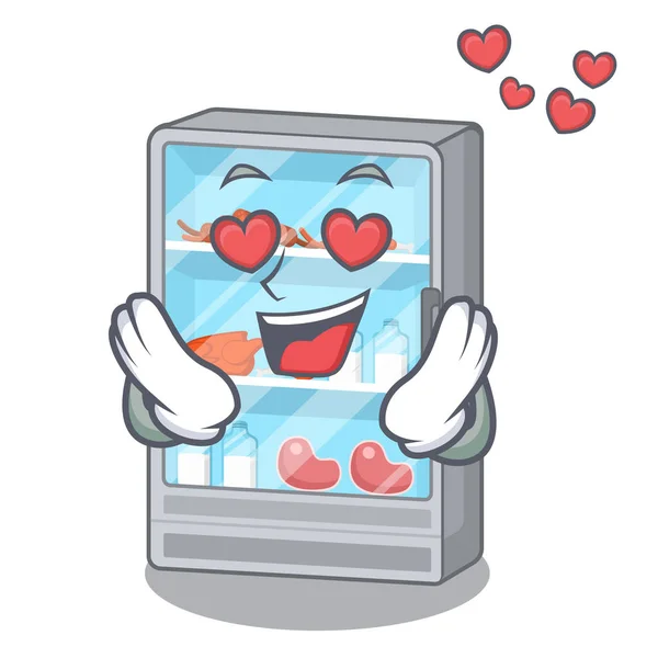 In liefde koelkast in de vorm van een cartoon — Stockvector