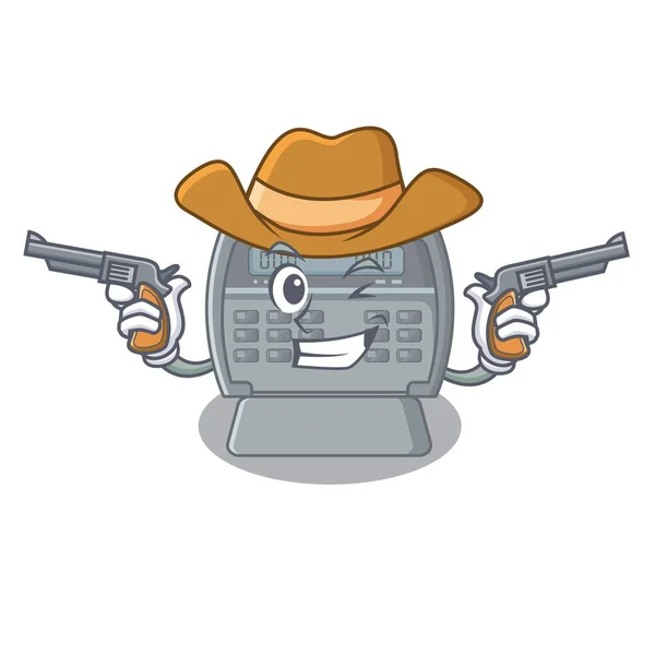 Cowboy beveiligingsalarm geïsoleerd in de cartoon — Stockvector