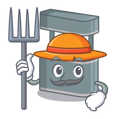 Karikatür izole Çiftçi ticaret standı