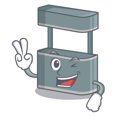 Karakter şeklinde iki parmak ticaret standı