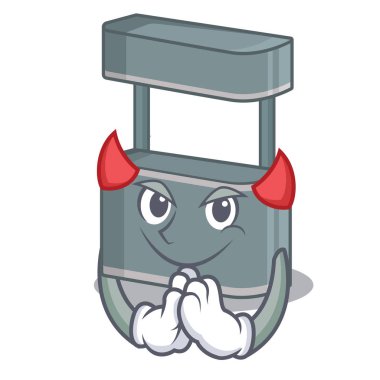 Karikatür yol kenarında Şeytan ticaret standı