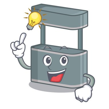 Bir maskot üzerinde bir fikir oyuncak ticaret standı var