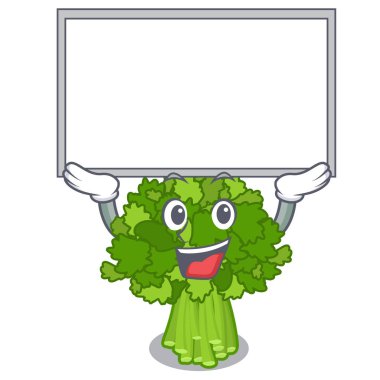 Up board brocoli rabe karakter izole