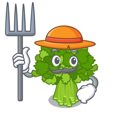 Çiftçi brocoli rabe karakter izole