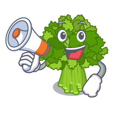 Megafon brocoli rabe karakter izole ile