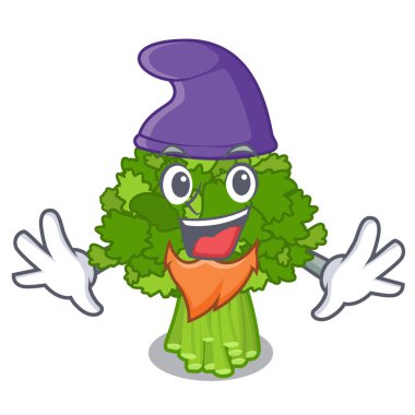 Elf brocoli rabe karakter izole