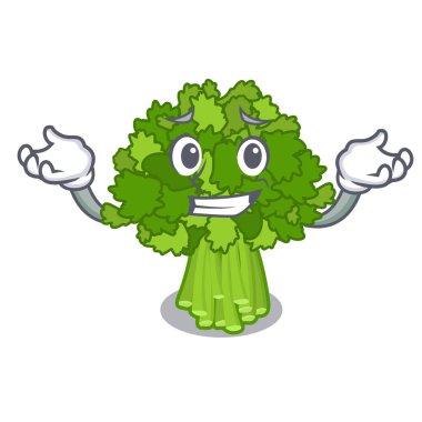 Karikatür şeklinde grinning brokoli rabe