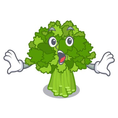 Sebze maskot sepetinde sürpriz rabe brokoli