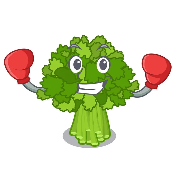 Boxing brocoli rabe isolated in the character — Stock Vector