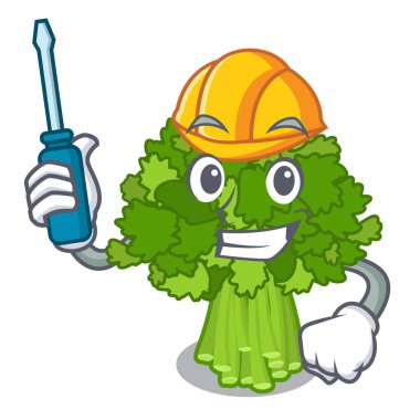 Karikatür plaka üzerinde Otomotiv sote brokoli rabe