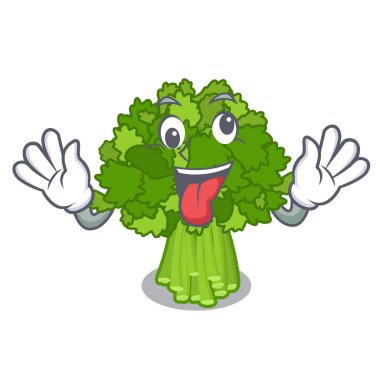 Karikatür plaka üzerinde Crazy sote brokoli rabe