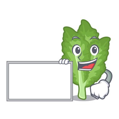 Kurulu mustrad yeşil maskot ile izole ile