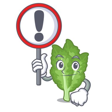 Işareti mustrad yeşil maskot ile izole ile