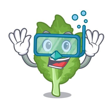 Karikatür buzdolabında Dalış yeşil hardal