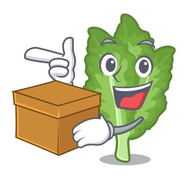 Karikatür buzdolabında kutu yeşil hardal ile