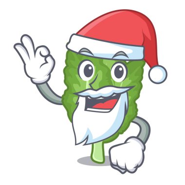 Santa yeşil hardal bir karakter üzerinde