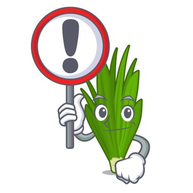 Çizgi filmde izole edilmiş tabela pandan yaprakları ile