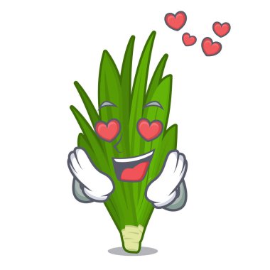 Çizgi film şeklinde aşk pandan yaprakları