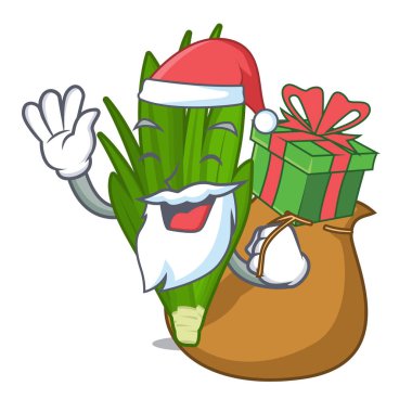 Hediye pandan ile Santa sepet karaker yaprakları
