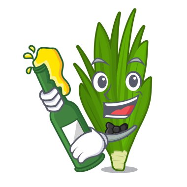 Sepet kaktüs bira pandan yaprakları ile