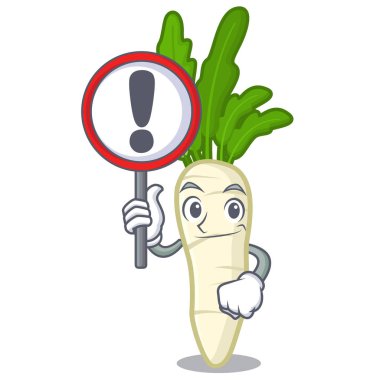 Karakter şeklinde işareti beyaz turp ile