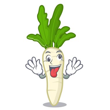 Bir karikatür buzdolabında Crazy beyaz turp