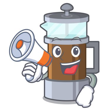 Megafon fransız basın karakteri ile izole ile