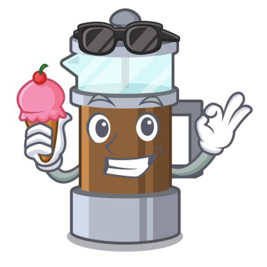 Maskot şeklinde dondurma fransız basın ile