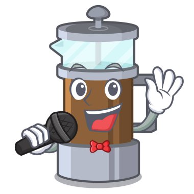 Bir karikatür cam Fransız basın Singing